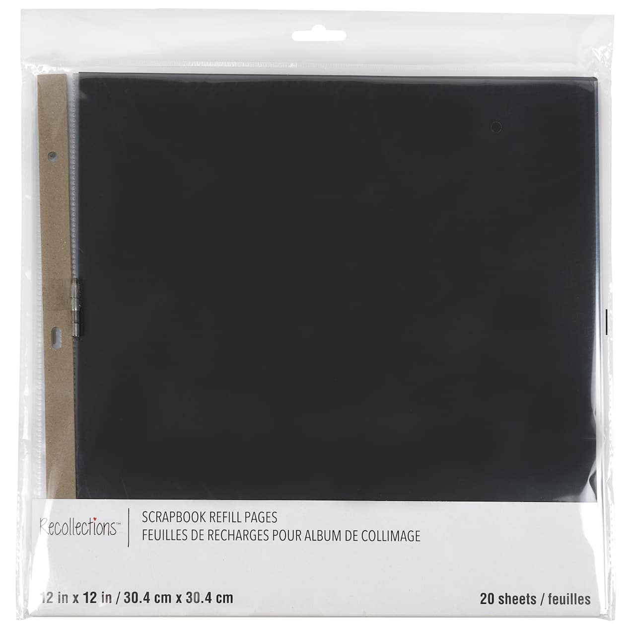 12&#x22; x 12&#x22; Black Scrapbook Refill Pages by Recollections&#x2122;